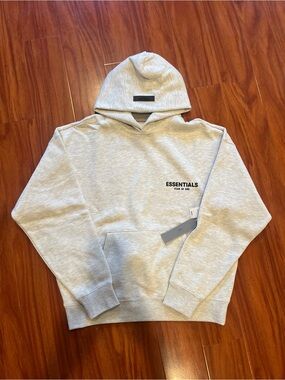 Fear of God Essentials Streetwear Oversized Hoodie Light Oatmeal - Size Small